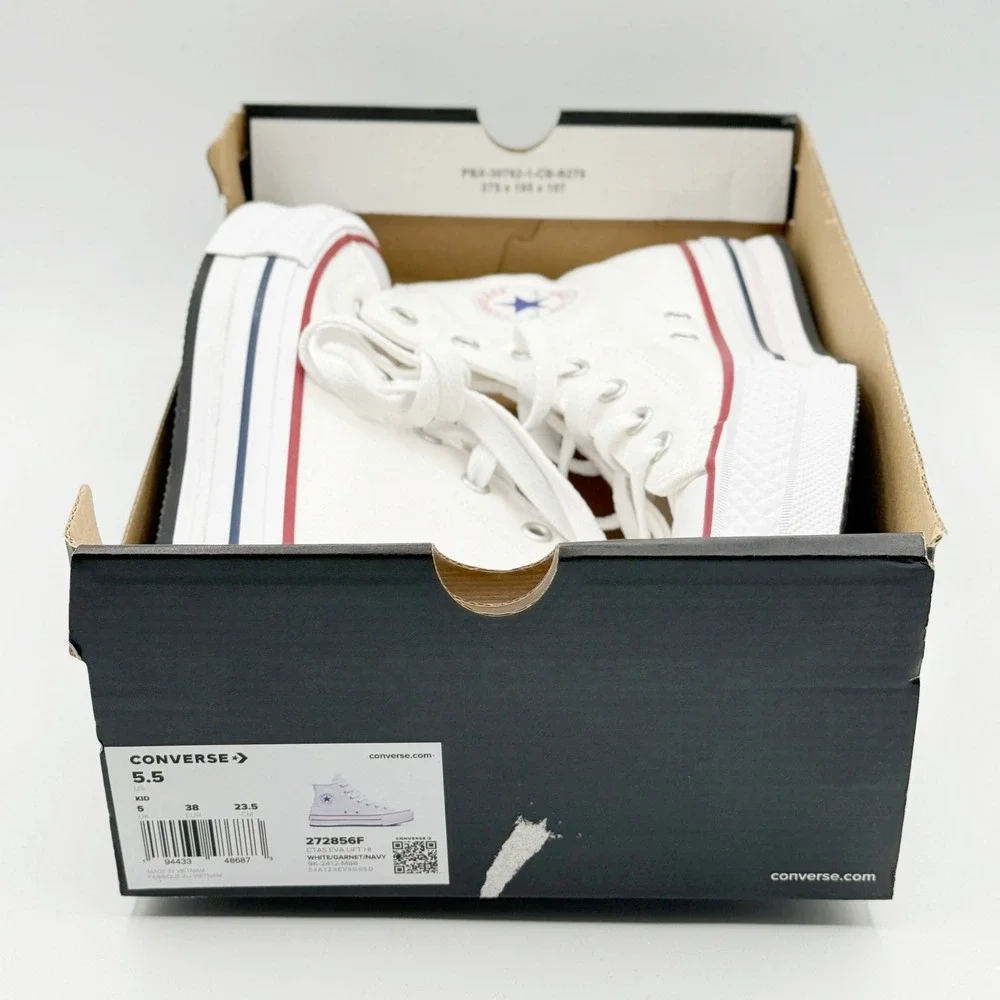 Converse Chuck Taylor All Star Eva Lift High Top Size 5.5 Big Kids White 272856F
